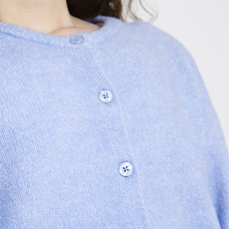 Basic knit cardigan "Audrey star" Light blue